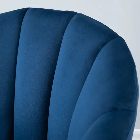 Buy HOMCOM Accent Chair Velvet Fabric Single Sofa Armchair Home Living Room Solid Wood Leg Upholestered Side Armchair Blue, 8 image
