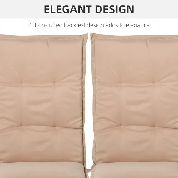 Buy Garden Chair Cushion Polyester High Back Outdoor Chair Replacement Cushion Beige, 4 image