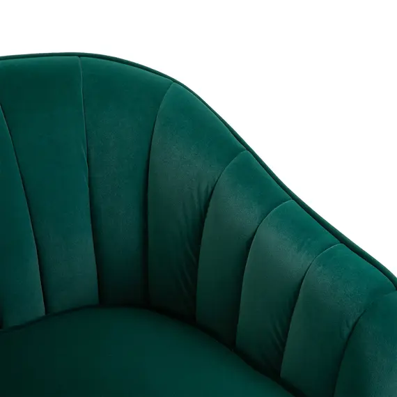 Buy HOMCOM Velvet Armchair Tub chair with Golden Metal Leg Living Room Furniture Green, 7 image