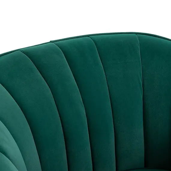 Buy HOMCOM Velvet Armchair Tub chair with Golden Metal Leg Living Room Furniture Green, 8 image