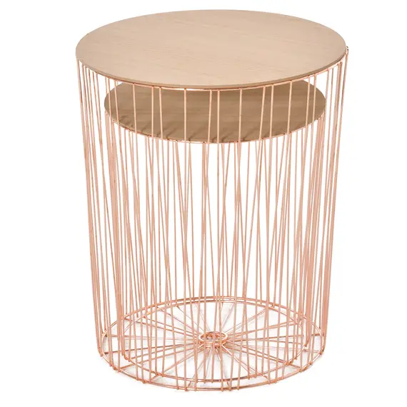 Buy Modern Style 2 Pack Bedside Table W/ Storage Sofa End Side Night Stand Bedroom Living Room - Rose Gold Color Base, 6 image