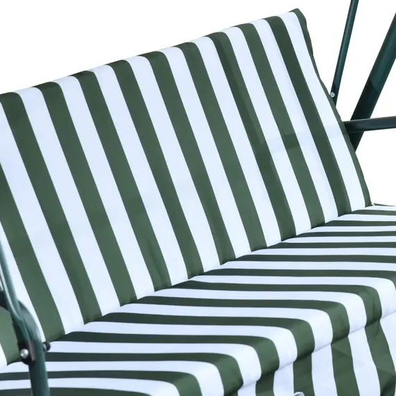 Buy Outsunny Steel 3-Seater Swing Chair w/ Adjustable Canopy Green, 6 image