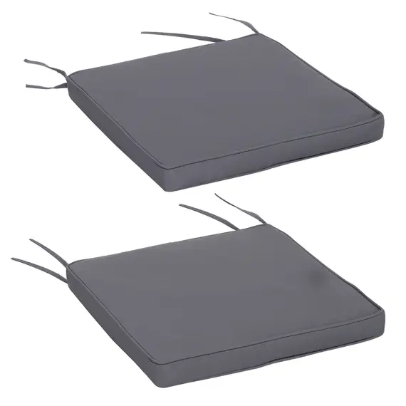 Buy Polyester Set of 2 Garden Chair Cushion Grey