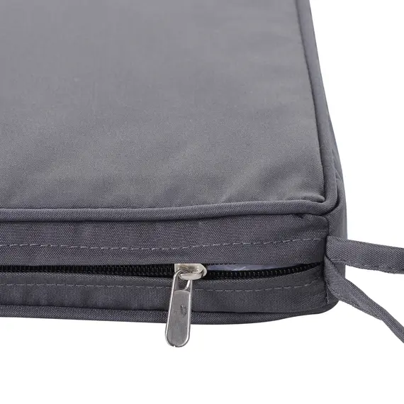 Buy Polyester Set of 2 Garden Chair Cushion Grey, 6 image