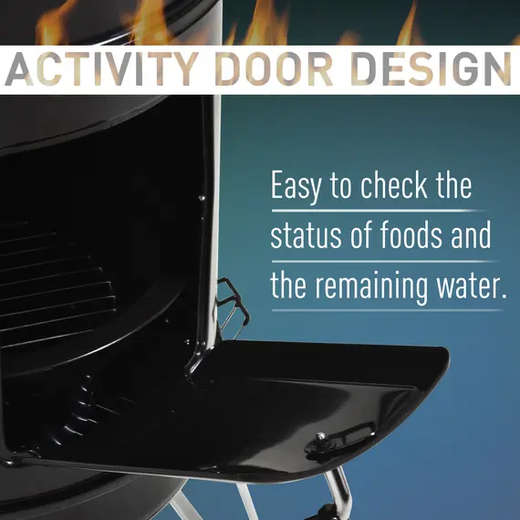 Buy Outsunny Steel 3 in 1 Charcoal Smoker Grill w/ Thermostat Black, 4 image