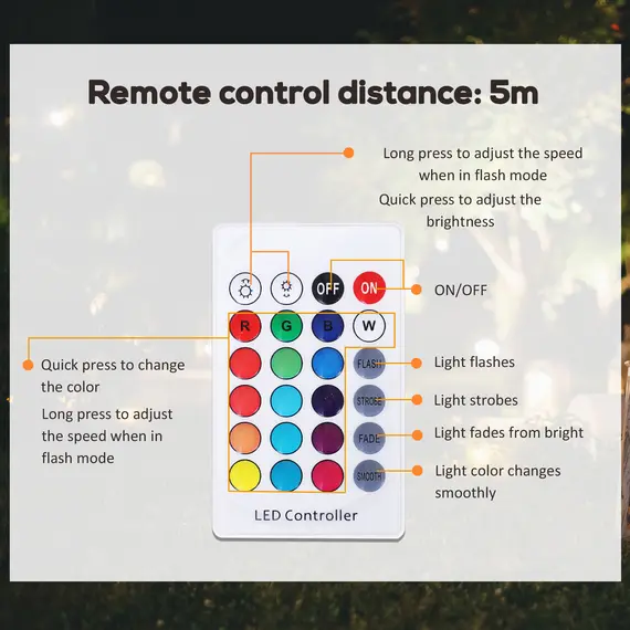 Buy 16 RGB Colour Changing Mood LED Light  (Globe Shape) Floor Lamp LED Light Rechargeable Battery Remote Control - П†35 cm, 3 image