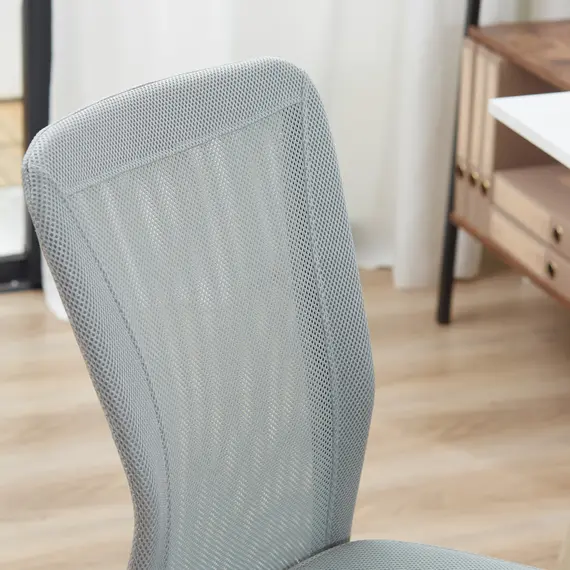 Buy Ergonomic Office Chair Home Office Chair Mesh Task Armless Mid Back Height Adjustable with Swivel Wheels, Grey, 5 image