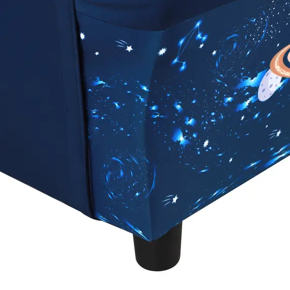 Buy Kids Armchair Children Sofa Tub Chair Space Rocket Wood Frame Thick Padding High Back Armrest Anti Slip Feet Blue for 3 - 6 Yrs, 7 image