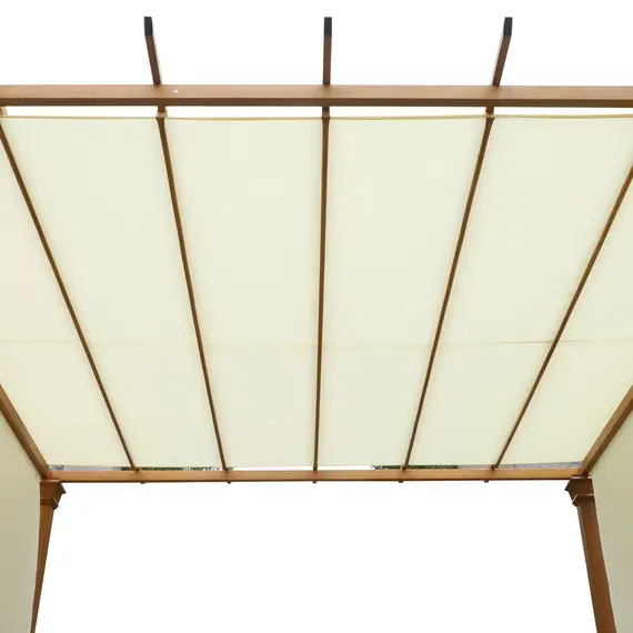 Buy Outsunny 3(m) x 3(m) Garden Outdoor Retractable Pergola Gazebo with Adjustable Canopy Garden Sun Shade Patio Canopy Shelter - Beige, 7 image