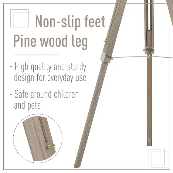 Buy Telescopic Floor Lamp Unique Wood Frame Adjustable Shade Height Unique Vintage Spotlight Metal Home Office Furniture Lighting, 6 image
