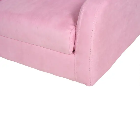 Buy 2 In 1 Kids Children Sofa Chair Bed Folding Couch Soft Flannel Foam Toddler Furniture for Playroom Bedroom Living Room Pink, 7 image