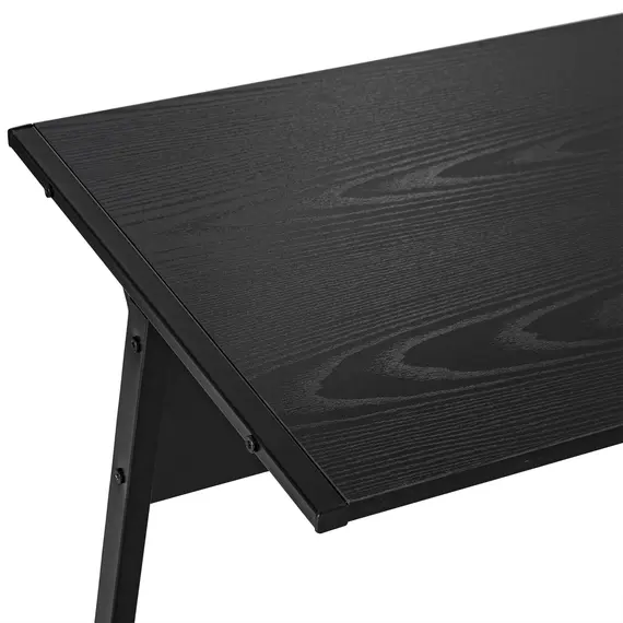 Buy HOMCOM L Shape Computer Desk Corner Display Table Laptop Study Desk Minimalist Space Saving Wood Steel Gaming PC Workstation for Home Office Black, 6 image