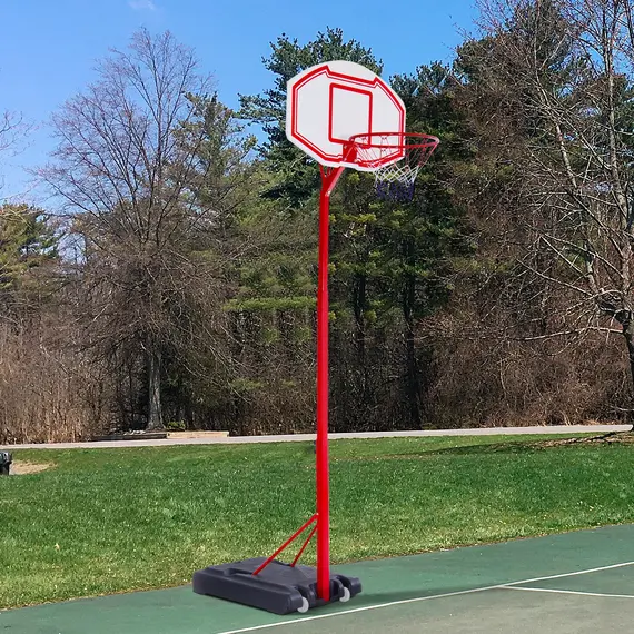 Buy HOMCOM Steel Basketball Stand Height Adjustable Hoop Backboard Red