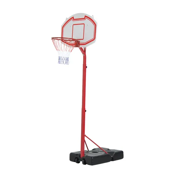 Buy HOMCOM Steel Basketball Stand Height Adjustable Hoop Backboard Red, 8 image