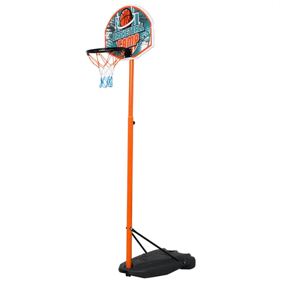 Buy Kids Freestanding Metal Basketball Stand and Hoop w/ Ball Orange, 8 image