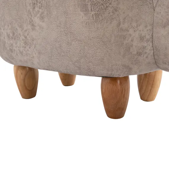 Buy Rhino Storage Stool Cute Decoration Footrest Wood Frame Legs w/ Padding Lid Ottoman Animal Furniture Grey 36x70cm, 7 image