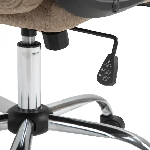 Buy Vinsetto High Back Office Chair 360В° Swivel Chair Adjustable Height Tilt Function Linen Khaki 62W x 62D x 110-119H cm, 7 image