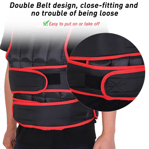 Buy 10kg Adjustable Exercise Workout Metal Sand Weight Vest Red, 6 image