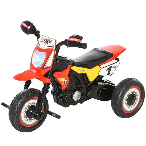 Buy Toddler Pedal Motorcycle Kids Ride On Tricycle Early Learning w/ Music Lights Handlebar Stickers Exercise Boys Girls Gift for Kids 18 - 36 Months Red