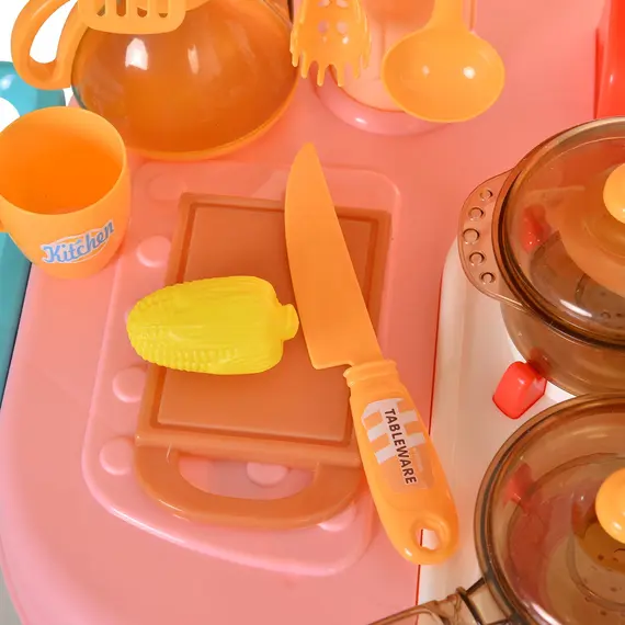 Buy Kids Pretend Play PP Kitchen Set Pink/Purple, 6 image