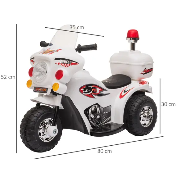 Buy Toddlers Electric PP Motorcycle Ride On Trike White, 2 image