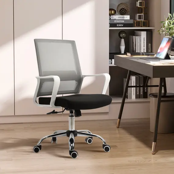 Buy Ergonomic Office Chair Adjustable Height Breathable Mesh Desk Chair w/Armrest and 360В° Swivel Castor Wheels Black