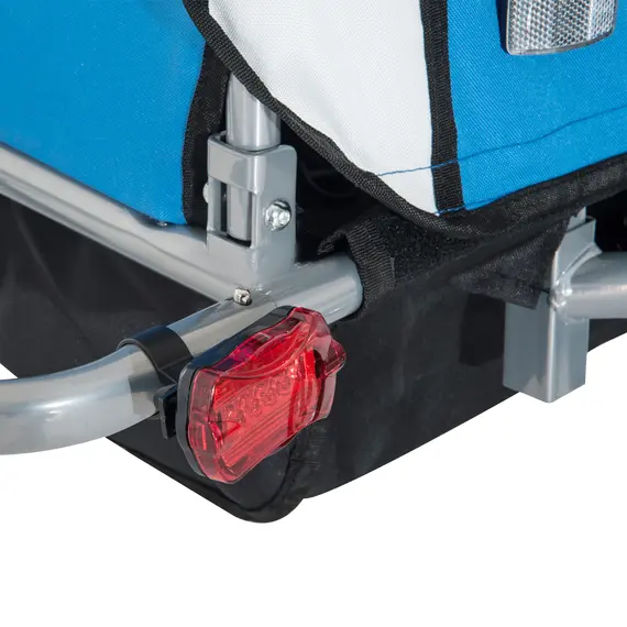 Buy HOMCOM Bike Trailer 2-Seater for Bicycle Baby Child Jogger with Removable Canopy Storage Pocket Outdoor Steel Frame Blue, 8 image