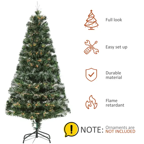Buy HOMCOM HOMCM 6FT Tall Artificial Tree Multi-Colored Fiber Optic LED Pre-Lit Holiday Home Christmas Decoration, Cycle and Flash Light, 3 image