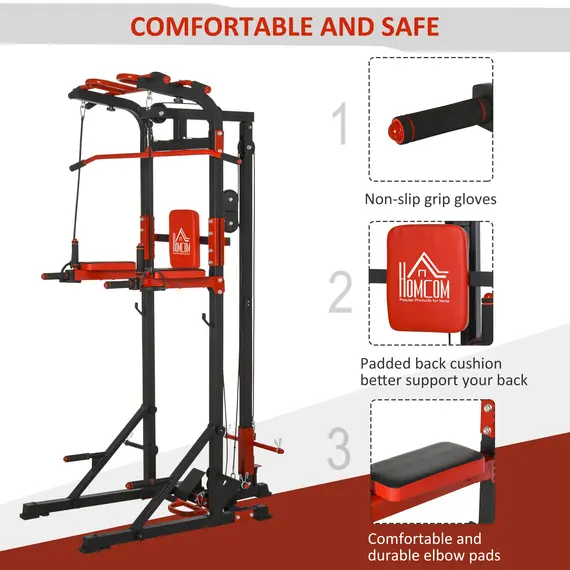 Buy HOMCOM Pull Up Bar Station Power Tower for Home Gym Traning Workout Equipment Arms, Legs, Waist, Buttocks, Abdomen Exercise, 3 image