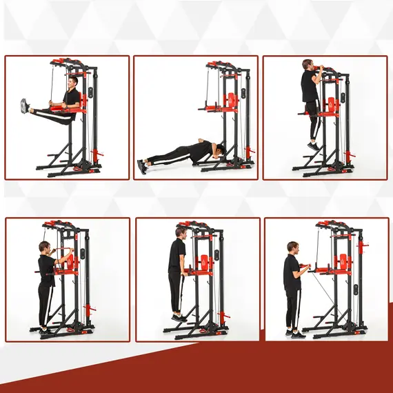Buy HOMCOM Pull Up Bar Station Power Tower for Home Gym Traning Workout Equipment Arms, Legs, Waist, Buttocks, Abdomen Exercise, 4 image