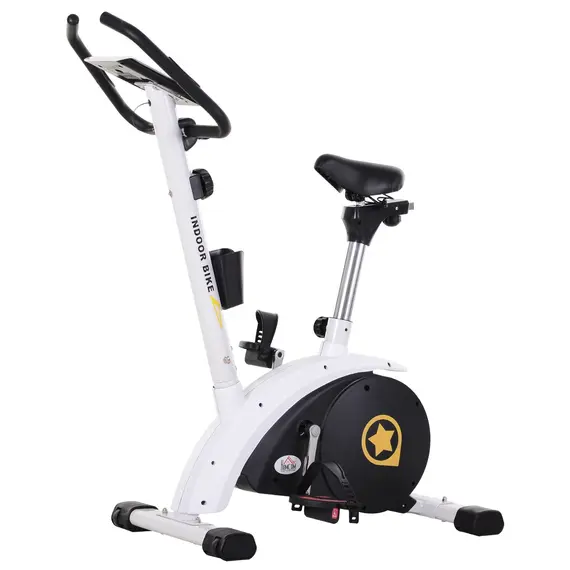 Buy HOMCOM Exercise Bike Stationary Adjustable Height&Magnetic Recumbent Cycling w/ LCD, Phone Holder, 8 image