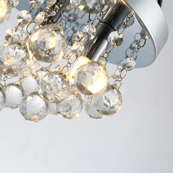 Buy Mini Style Modern Crystal Ceiling Lamp Crystal Chandelier for Bedroom, Hallway, Kitchen, G9 Lamp Holder, Silver, Р¤25 x 15cm, 7 image