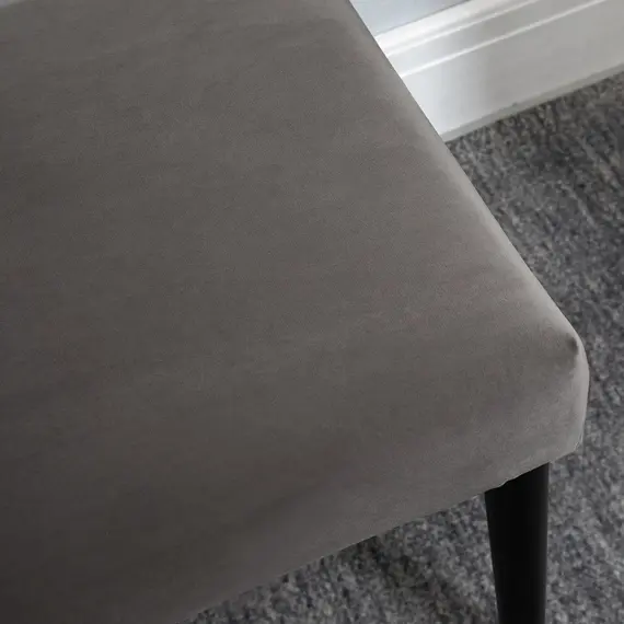 Buy Multipurpose Modern Shoe Bench Ottoman Velvet Style Fabric Stool for Entryway Living Room Porch Grey, 6 image