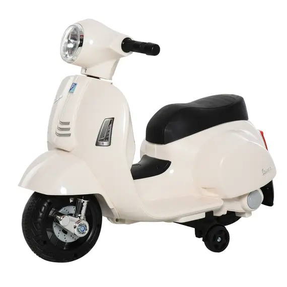 Buy Vespa Licensed 6V Kids Electric Motorbike Ride On Motorcycle  Battery Powered for 18-36 Months with Horn Headlight White