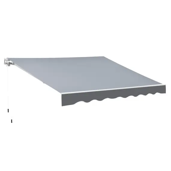 Buy 2.5m x 2m Garden Patio Manual Awning Canopy Sun Shade Shelter Retractable with Winding Handle Grey