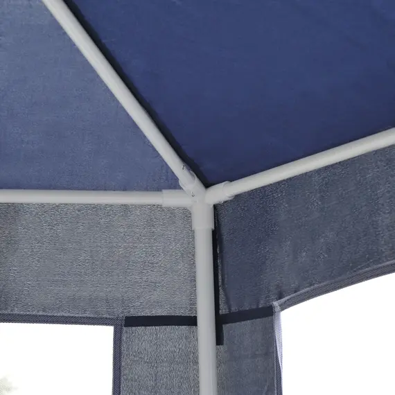 Buy Outsunny 4M Netting Gazebo Hexagon Tent Patio Canopy Outdoor Shelter Party Activities Shade Resistant (Blue), 6 image