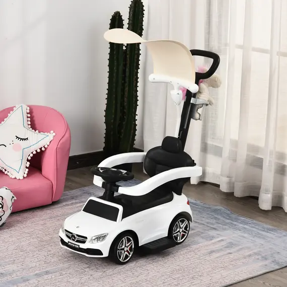 Buy 3 in 1 Ride On Push Along Car Mercedes Benz for Toddlers Stroller Sliding Walking Car with Horn Sound Safety Bar for 1-3 Years
