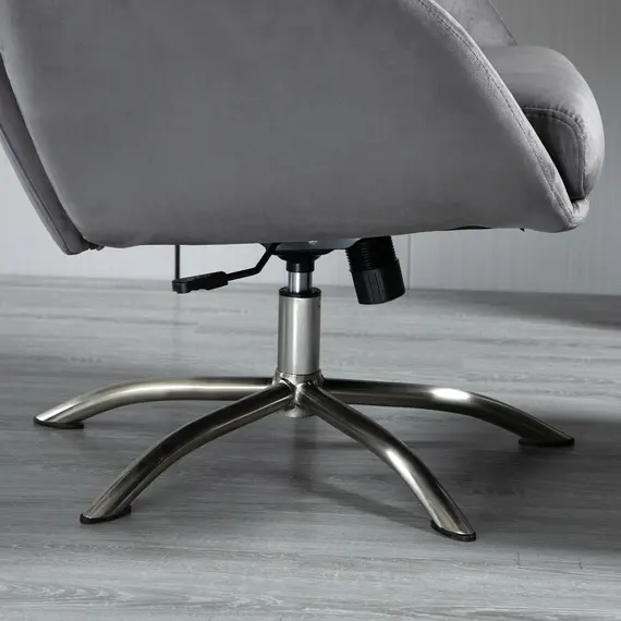 Buy HOMCOM 2 Pieces Modern Stylish Ergonomic Tilt Leisure Armchair and Ottoman with Sponge Padding, Metal Base, for Living Room, Bedroom, Office, Dorm, 8 image