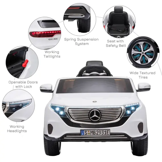 Buy HOMCOM Benz EQC 400 12V Kids Electric Car Ride On Toy w/ Remote Control, 8 image