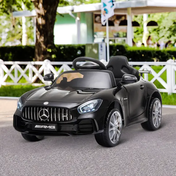 Buy HOMCOM Compatible 12V Battery-powered 2 Motors Kids Electric Ride On Car GTR Toy with Parental Remote Control Music Lights MP3 for 3-5 Years Old Black
