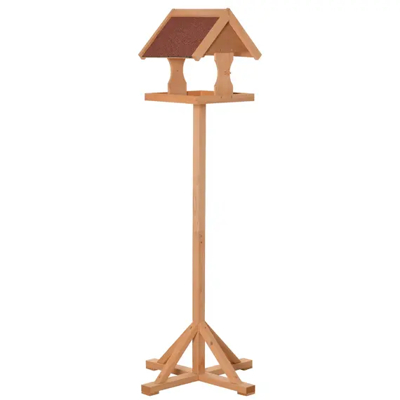 Buy Wooden Bird Table Wild Bird Feeding Station Freestanding Feeder for Garden Outdoor 55 x 55 x 144cm