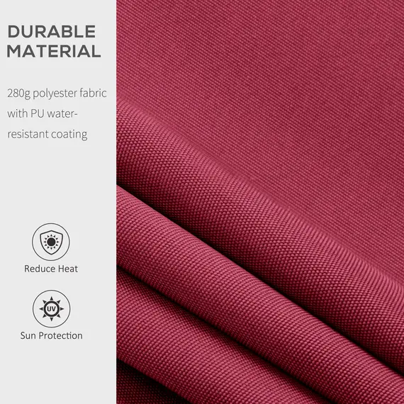 Buy Outsunny 4x2.5m Garden Patio Retractable Manual Awning Window Door Sun Shade Canopy with Fittings and Crank Handle Wine Red, 5 image