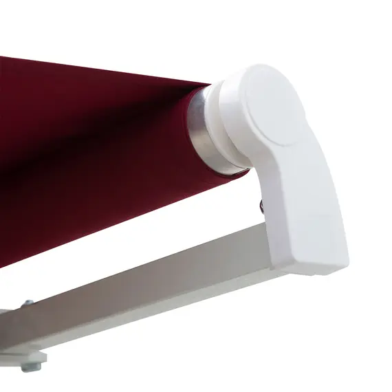 Buy Outsunny 4x2.5m Garden Patio Retractable Manual Awning Window Door Sun Shade Canopy with Fittings and Crank Handle Wine Red, 7 image