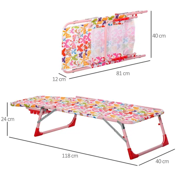 Buy Outsunny Lounge Chair for Kids Recliner Foldable Portable with Adjustable Backrest Outdoor Beach Pool Camping 118 x 40 x 24cm, 2 image
