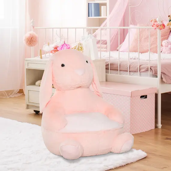 Buy Kids Sofa Chair Children Plush Armchair Stuffed Cute Rabbit Toy Support Seat Learning Sitting Baby Nest Sleeping Cushion 60 x 50 x 59cm Pink, 8 image