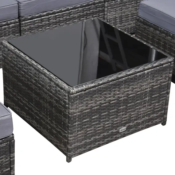 Buy Outsunny 6-Seater Rattan Wicker Sofa Set Patio Furniture Garden Outdoor with Cushions and Tables, 7 image