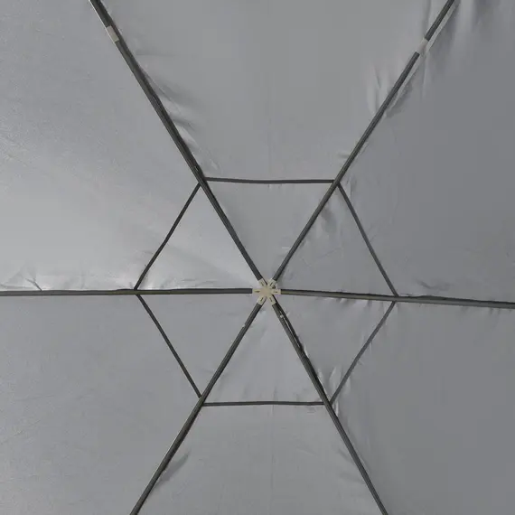 Buy Outsunny Netting Gazebo Hexagon Tent Patio Canopy Outdoor Shelter Party Activities Shade Resistant (Grey), 7 image