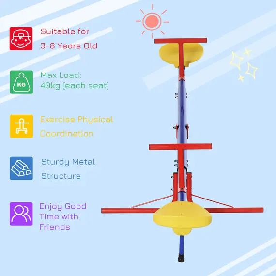 Buy Kids 360 Degree Rotating Metal Seesaw Swivel Teeter Totter Outdoor Toys, 5 image