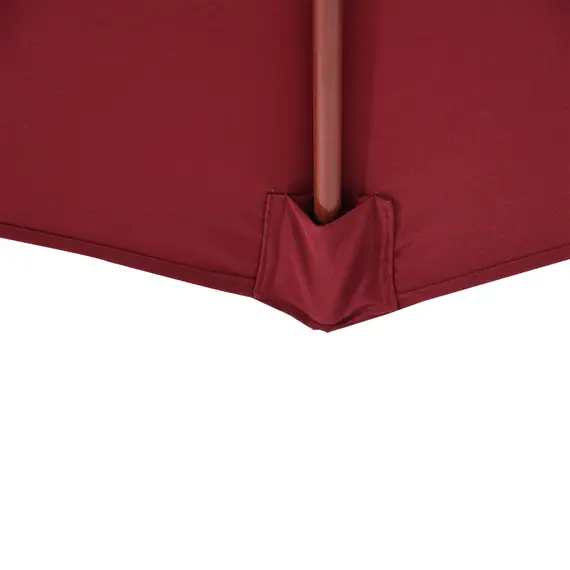 Buy Outsunny 2.5m Wood Garden Parasol Sun Shade Patio Outdoor Market Umbrella Canopy with Top Vent, Wine Red, 7 image