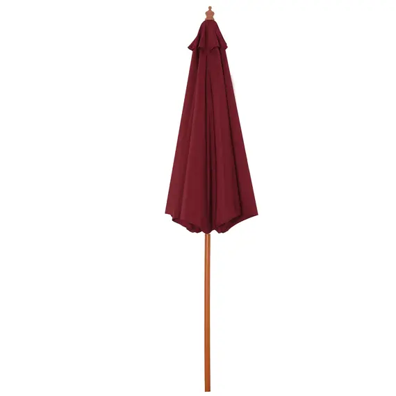 Buy Outsunny 2.5m Wood Garden Parasol Sun Shade Patio Outdoor Market Umbrella Canopy with Top Vent, Wine Red, 8 image